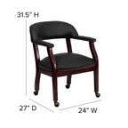 Flash Furniture Diamond Black LeatherSoft Conference Chair with Accent Nail Trim and Casters