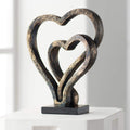 Kensington Hill Interlocking Hearts 11 3/4 High Bronze Finish Sculpture