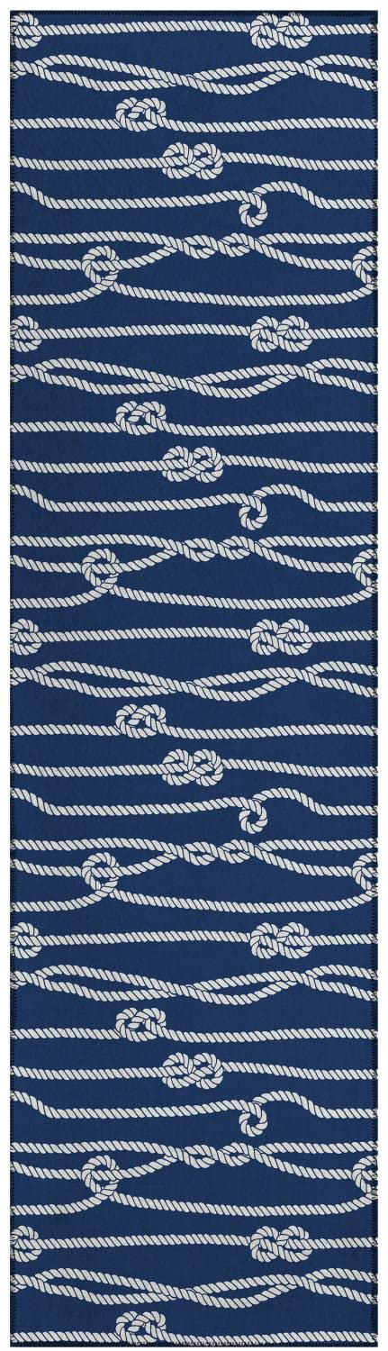 Dalyn Indoor Outdoor Harbor Ha7 Navy Washable 2'3&quot; X 7'6&quot; Runner Rug Ha7Na2X8