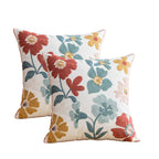 Yicabinet Pack Of 2 Throw Pillow Covers,Embroidered Flower Pillow Case Soft Square Decorative Pillowcases For Home Sofa Couch 18