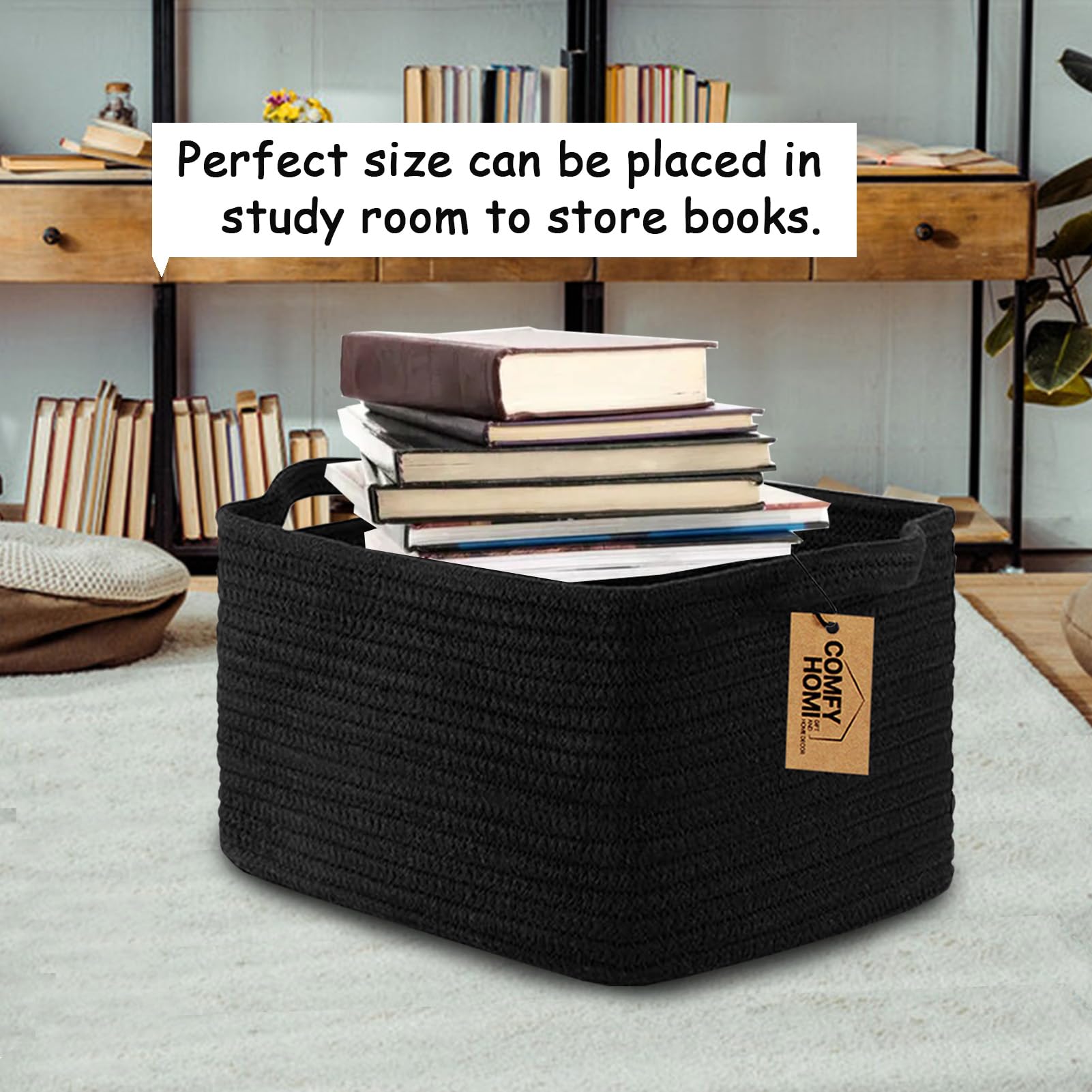 Comfy Homi Storage Basket For Shelves, Woven Baskets For Storage, Cotton Rope Basket,Toy Storage Organizer, Storage Cube Bin, Or