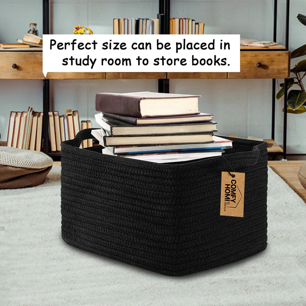 Comfy Homi Storage Basket For Shelves, Woven Baskets For Storage, Cotton Rope Basket,Toy Storage Organizer, Storage Cube Bin, Or