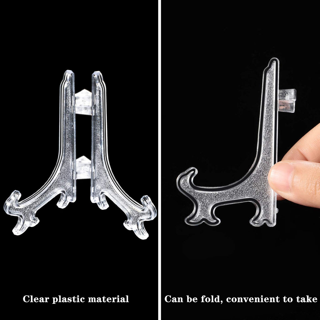 48 Pieces Mini Easel Stands Plastic Plate Stand Holder Display Picture Easel Stand For Display Picture Frame Collectibles Deskto