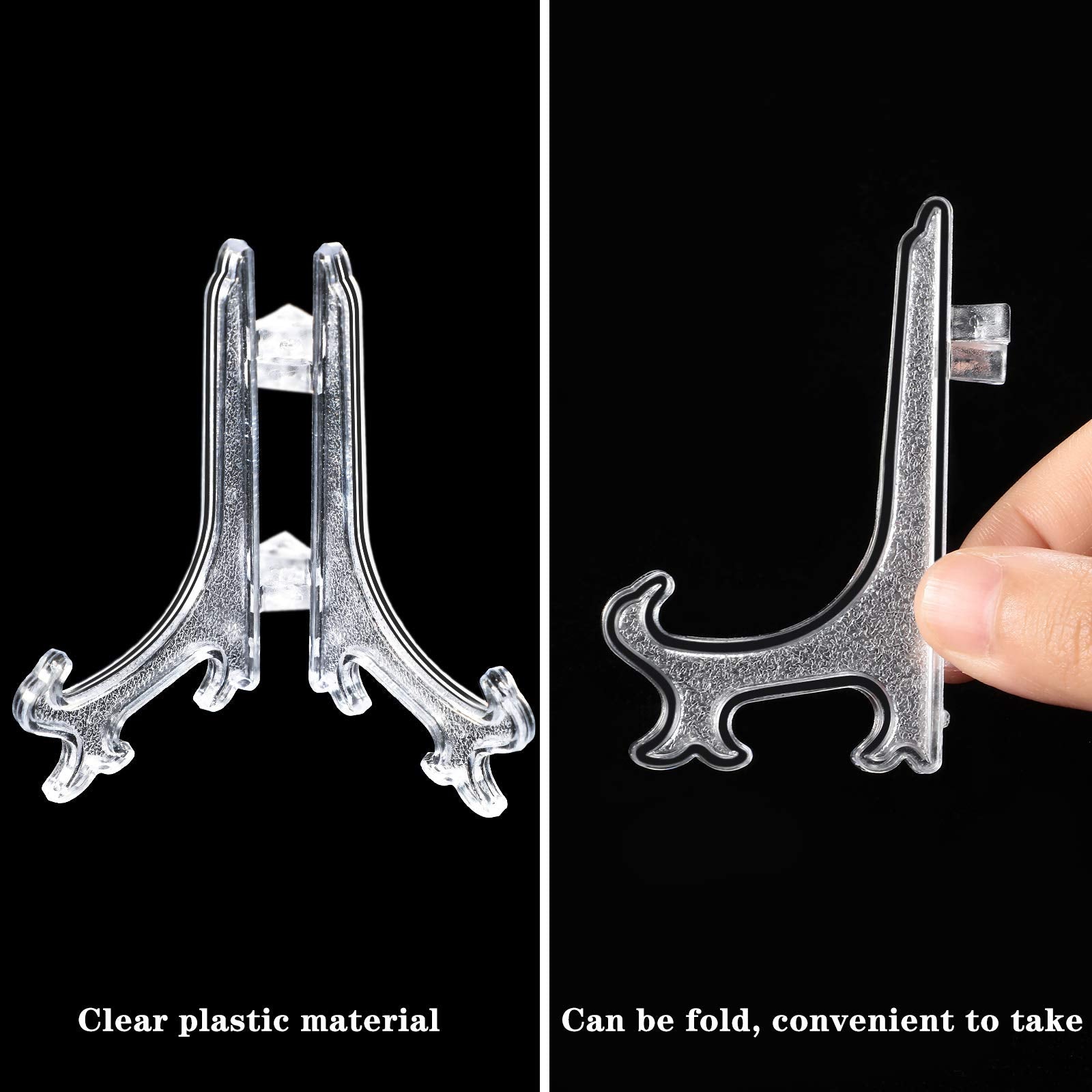 48 Pieces Mini Easel Stands Plastic Plate Stand Holder Display Picture Easel Stand For Display Picture Frame Collectibles Deskto