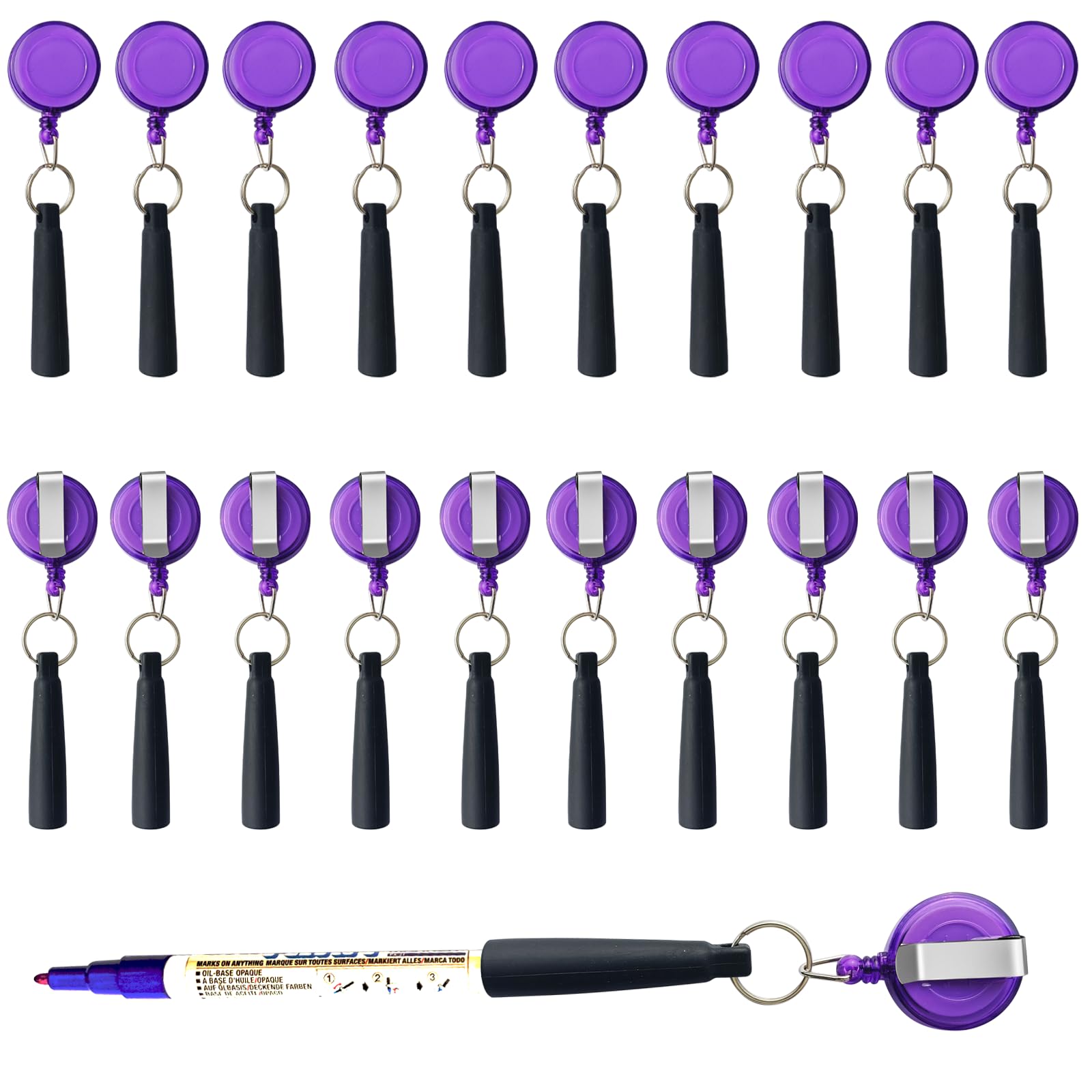 Xilaotou Duty Retractable Pull Pen Holder -Thick Nylon Cable- Ideal For Markers & Carpenter Pencils, Self Retracting Reel & Tigh