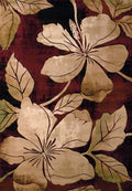 Designer Home Angles Area Rug 510-28834 Floral Canvas Burgundy 1 10 x 2 8 Rectangle