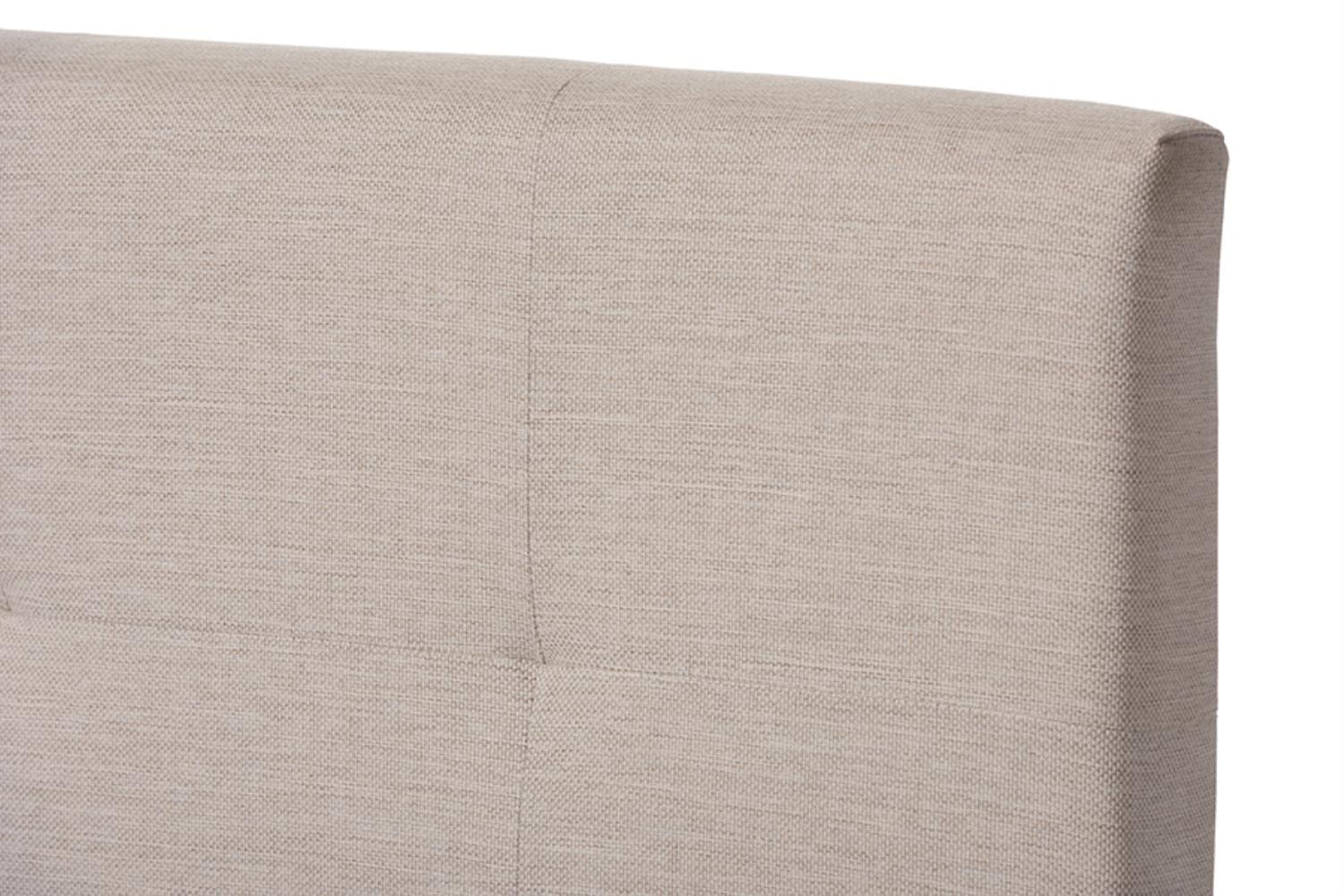 Baxton Studio Brookfield Grid-Tufting Bed Beige/King