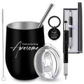 Teling Christmas Thank You Gift for Men Employee Appreciation Gift 12 oz Stainless Steel Tumbler Metal Ballpoint Pen with Box In