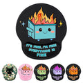 Cute Funny Ergonomic Mouse Pad Wrist Support, Dumpster On Fire Gel Mouse Pads With Wrist Rest, Comfortable Pain Relief Mousepad
