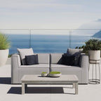 Modway Eei-4377-Gry Saybrook Outdoor Patio Upholstered 2-Piece Sectional Sofa Loveseat, Gray