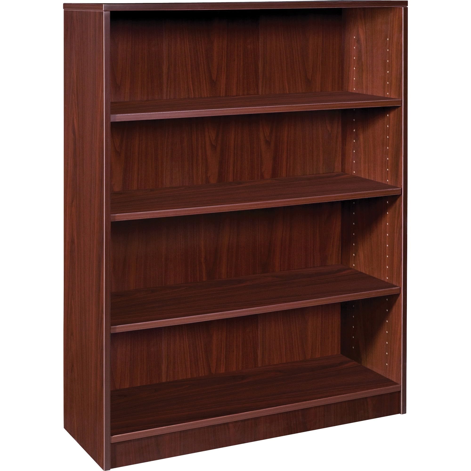 Lorell Mahogany Laminate Bookcase, 48&quot; X 36&quot; X 12&quot;