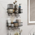 JIGS SPARKLE Wall Mounted Bath Rack with Hooks | Self Adhesive| Mild Steel Bathroom Shelf for Toiletries, Loofahs & Razors | St