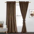 Jiuzhen Velvet Curtains For Living Room - 120 Inches Thermal Insualted Room Darkening Privacy Protect For Parlor/Gallery, Set Of