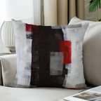 Alricc Red And Grey Pillow Cover, Modern Black White Decorative Throw Pillow Cushion Cover For Bedroom Sofa Living Room 22 X 22