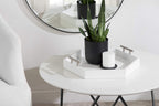 Kate And Laurel Lipton Modern Hexagon Tray, 18 X 18, White And Silver, Decorative Tray For Storage And Display