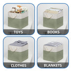 Temary Cube Storage Bins 13X13 Storage Cubes Basket For Gifts Empty, 4 Pack Large Storage Basket With Handles, Decorative Storag