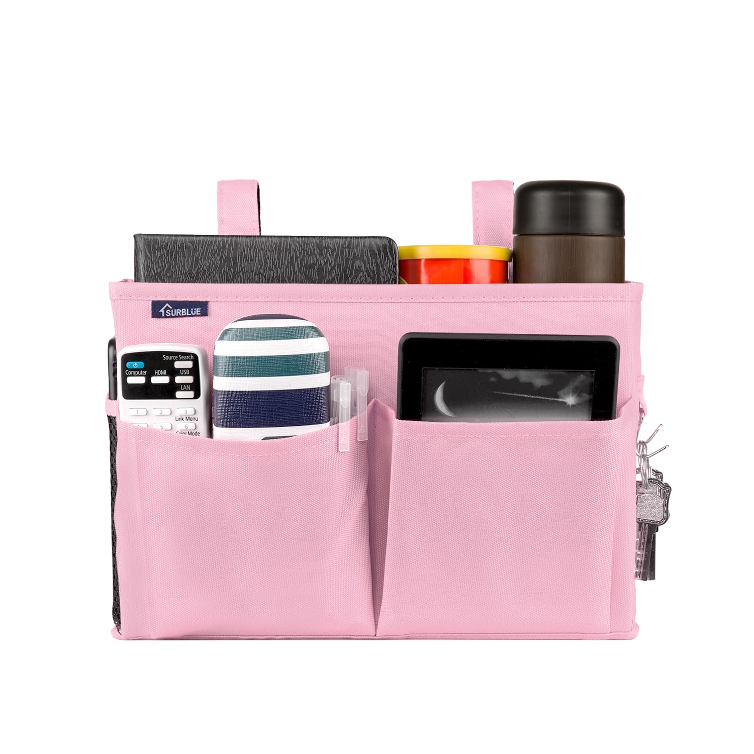 Surblue Bedside Caddy Hanging Bed Organizer Storage Bag Pocket For Bunk And Hospital Beds, College Dorm Rooms Baby Bed Rails, Ca