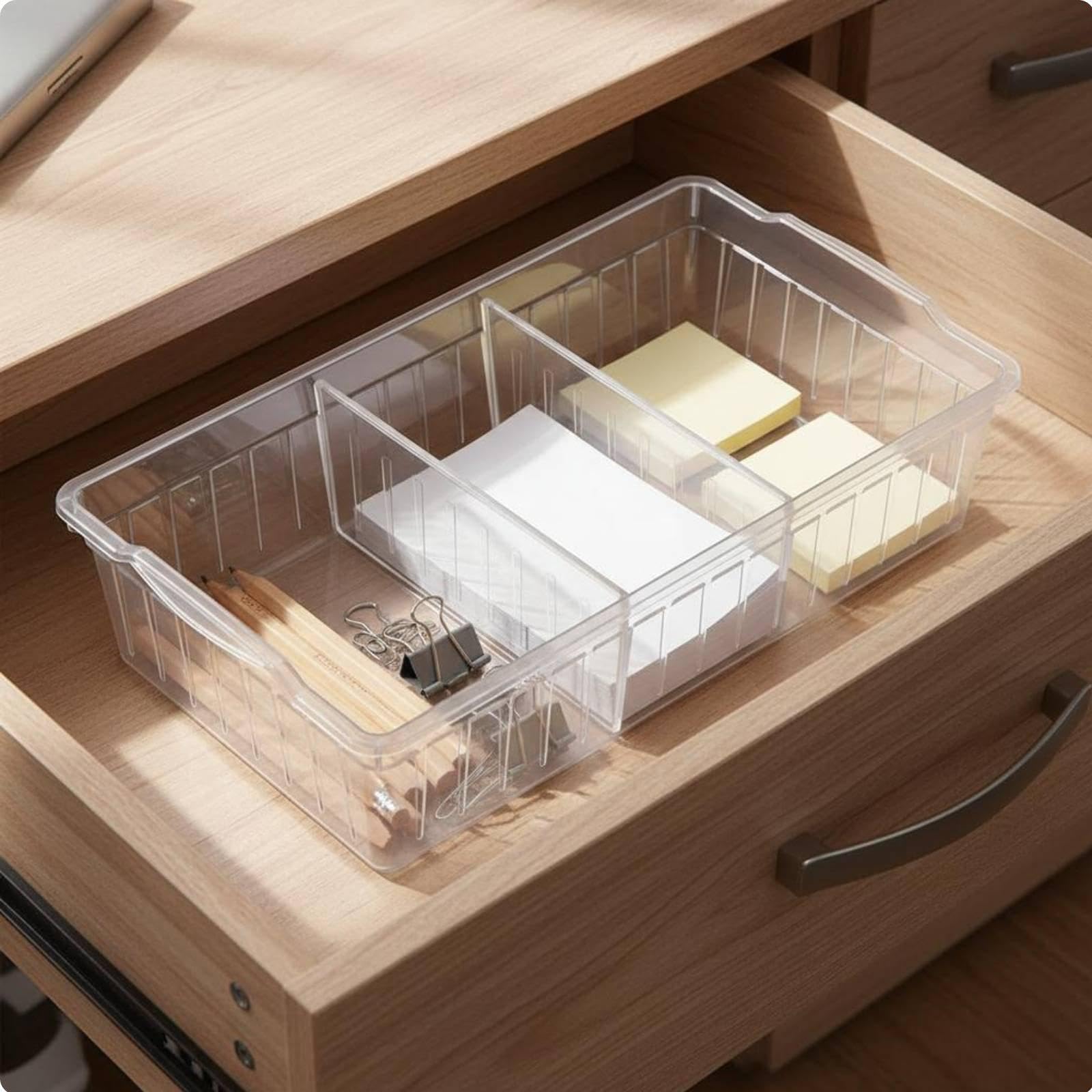 Zelphora Rectangular Organizer Tray Multipurpose Desktop Sundry Box Removable Dividers Divider Basket For Drawer, Kitchen, Washr
