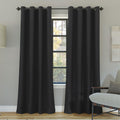 Sun Zero Nordic 2-Pack Theater Grade Noise Reducing Extreme 100% Blackout Grommet Curtain Panel Pair, 52' X 63, Coal Gray