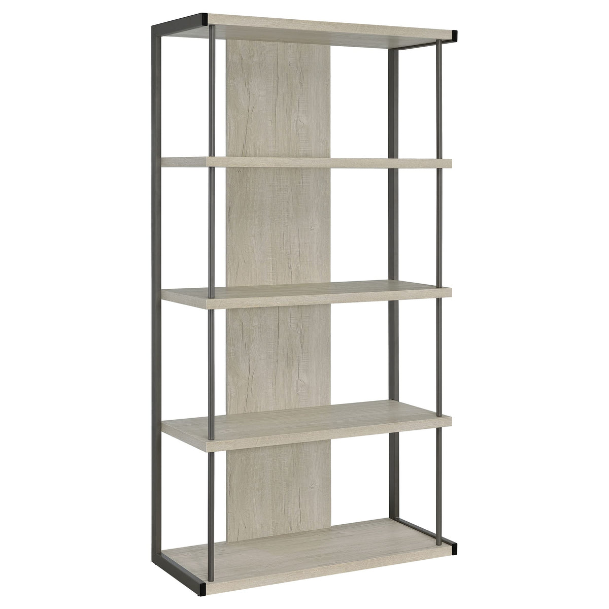 Coaster Home Furnishings Loomis 4-Shelf Bookcase Whitewashed Grey