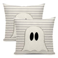 Yxuiyal Halloween Pillow Covers 18X18 Set Of 2 Gray Stripes Cute Ghost Throw Pillow Covers Halloween Pillows Decorative Pillow C