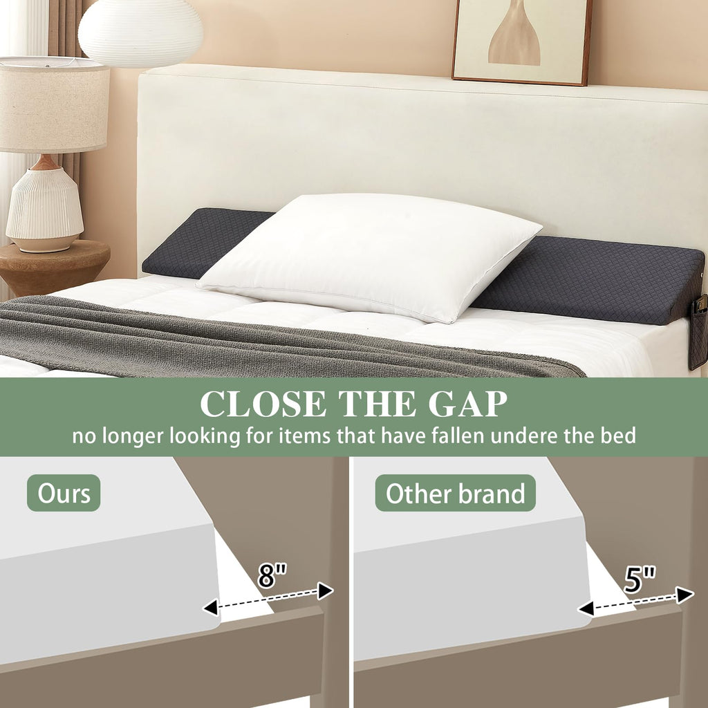King Size Bed Wedge Pillow - For Headboard Gap/Headboard Pillow/Mattress Wedge /Bed Gap Filler (76''X10''X6'') - Bloster Triangl