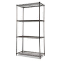 Alera ALESW503618BL NSF Certified Industrial 36 in. x 18 in. x 72 in. 4-Shelf Wire Shelving Kit - Black