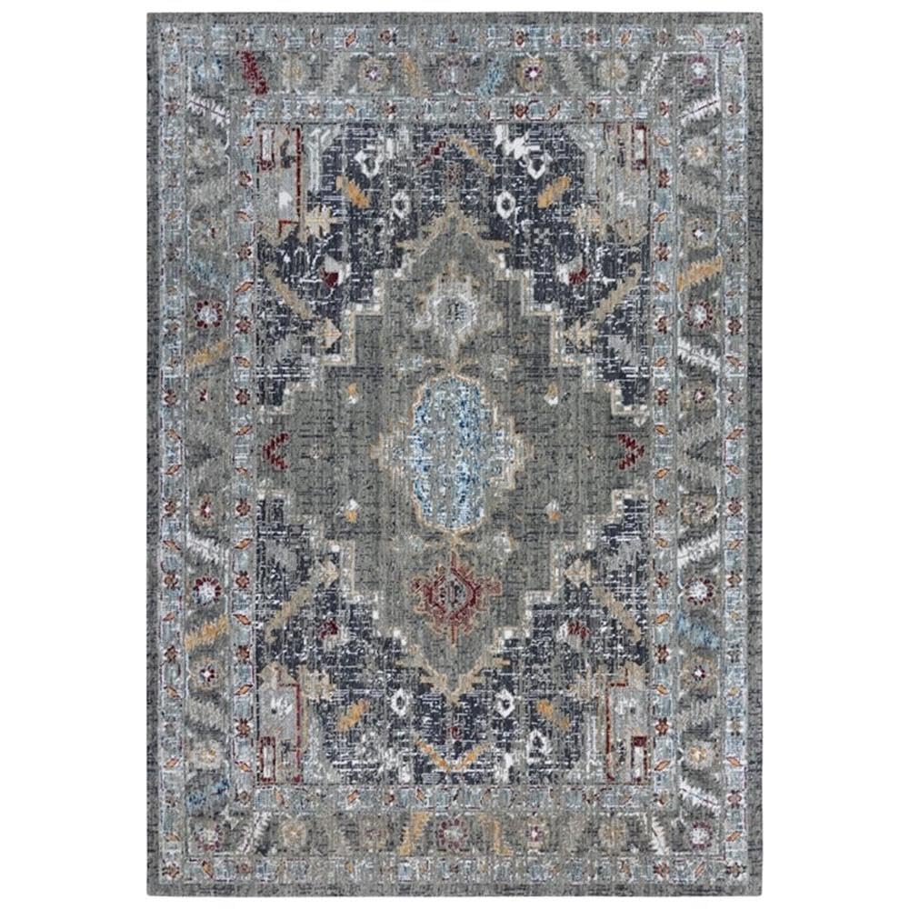 Sanction 5'2&quot; X 7'9&quot; Abstract Gray/Grey/Multi Color Power-Loom Area Rug