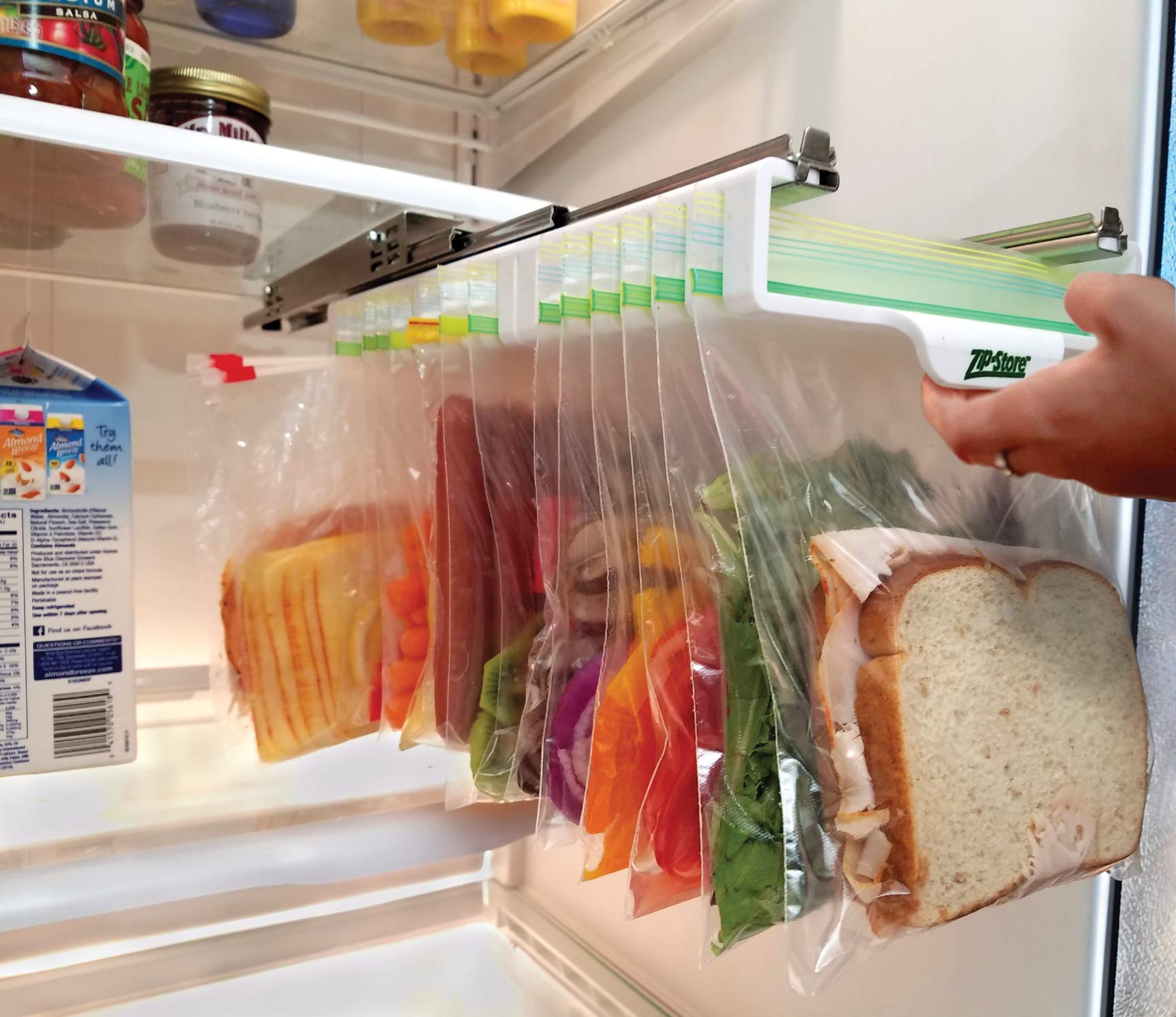 Zip n Store - Your Refrigerator Organizer - Ziploc Bags Easy Fridge Organizer - Organizes 12 Bags, Perfect For Leftovers, Easy T