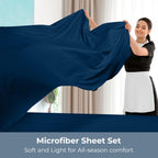 Royale Linens - 4 Piece California King Bed Sheet - Brushed Microfiber 1800 Bedding - 1 Fitted Sheet, 1 Flat Sheet, 2 Pillow Cas