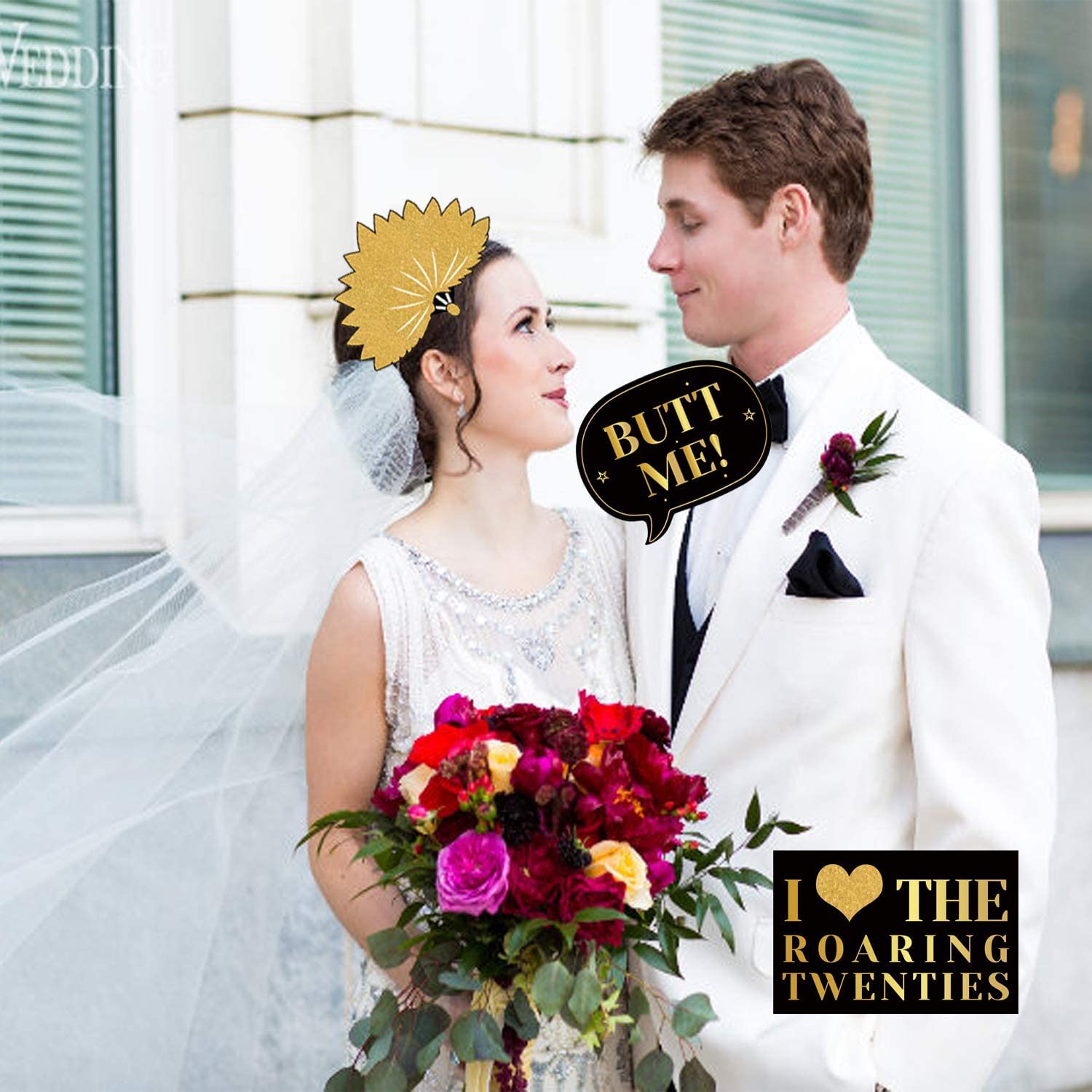 42Pcs 1920S Photo Booth Props Roaring 20'S Party Photo Props,1920S Party Supplies For Luxury Party, Speakeasy Party, Gangster Pa