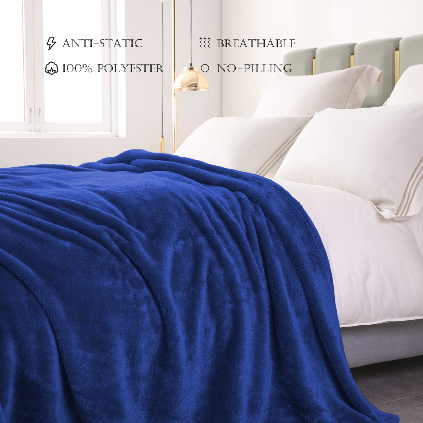 Exclusivo Mezcla Plush Fuzzy Fleece Bed Blanket Twin Size, Super Soft, Fluffy And Warm Blankets For Couch, Bed, All Season Use (