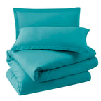 Nestl Teal California King Duvet Cover Sets - Soft Double Brushed Cal King Duvet Cover, 3 Piece, With Button Closure, 1 Duvet Co