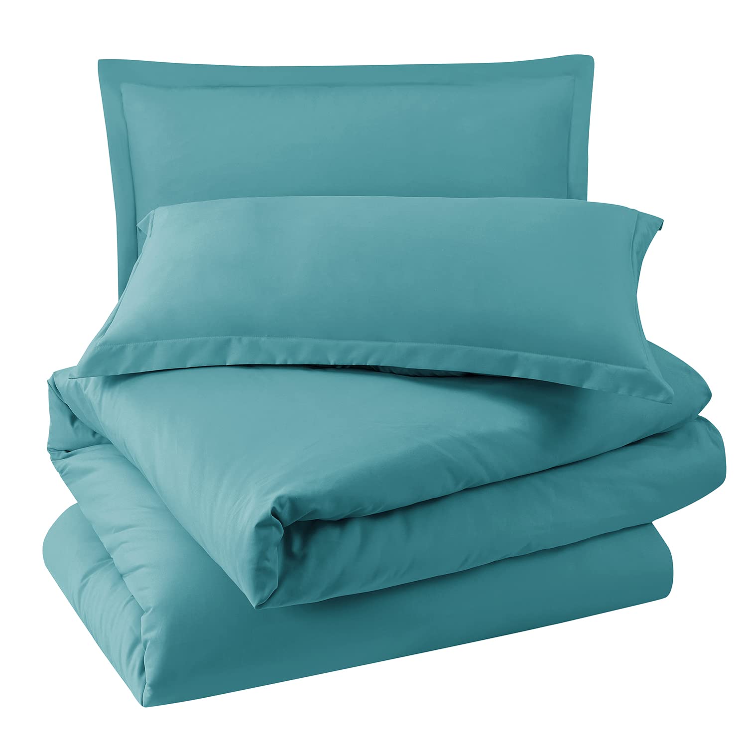 Nestl Teal California King Duvet Cover Sets - Soft Double Brushed Cal King Duvet Cover, 3 Piece, With Button Closure, 1 Duvet Co