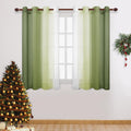 Dwcn Ombre Faux Linen Sheer Curtains - Gradient Semi Voile Grommet Top Bedroom And Living Room Curtains, Set Of 2 Window Curtain