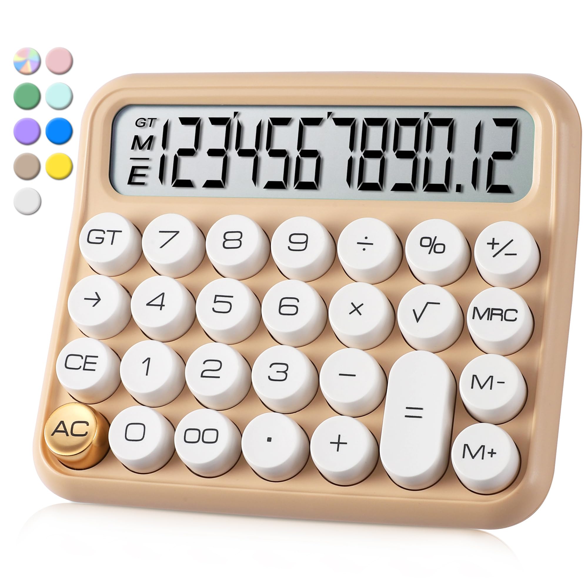 Vewingl Mechanical Switch Calculator 12 Digit,Desktop Large Display And Buttons,Calculator With Large Lcd Display For Office,Sch