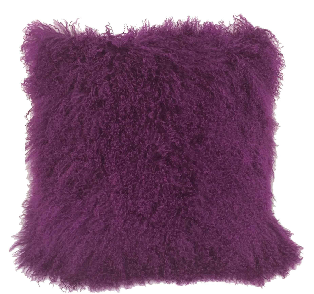 HomeRoots Decor 24-inch Purple Genuine Tibetan Lamb Fur Pillow with Microsuede Backing