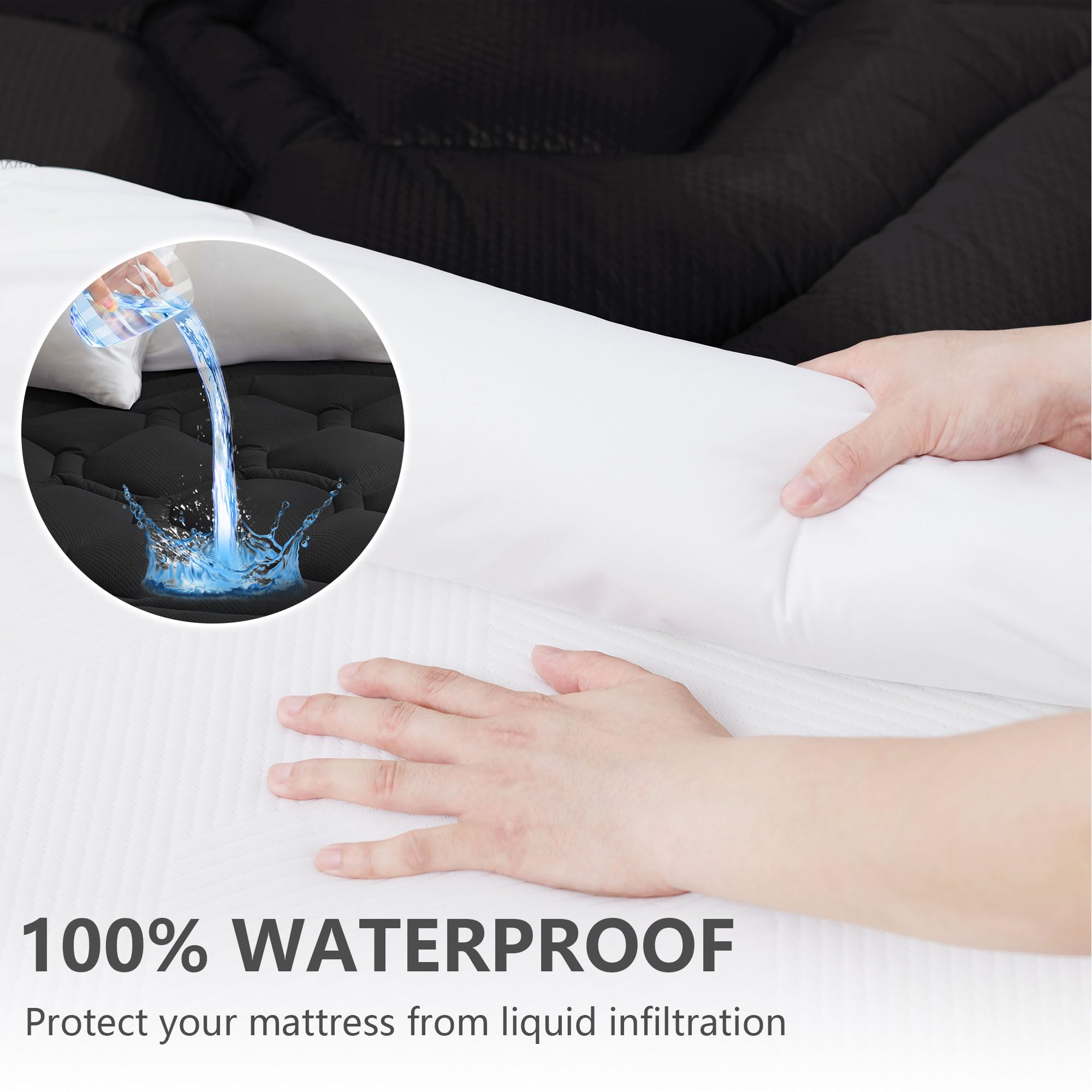 Elven Home Mattress Topper Twin Xl College Dorm, Waterproof Mattress Protector Cover Padded, Extra Long Twin Cooling Mattress Pa