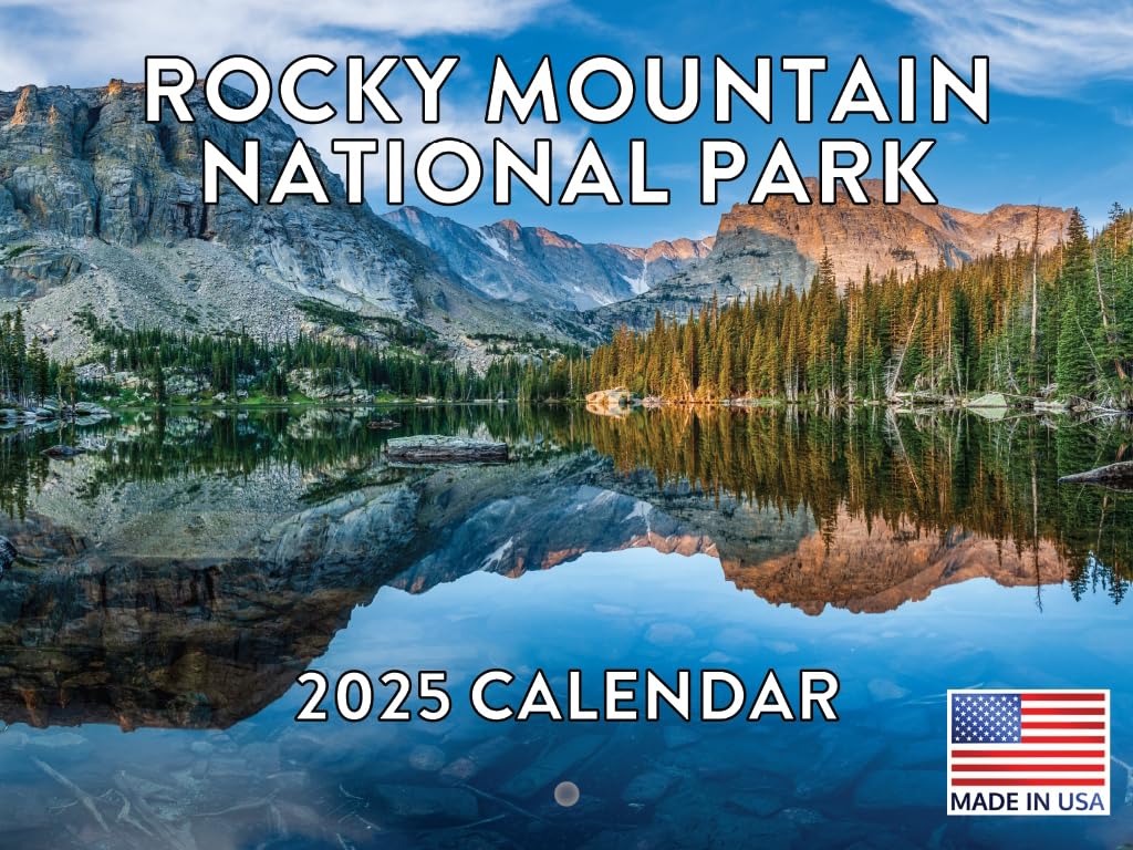 Rocky Mountain National Park Wall Calendar 2025 Monthly Wall Calender Colorado Nature 12 Month | American Made In The Usa