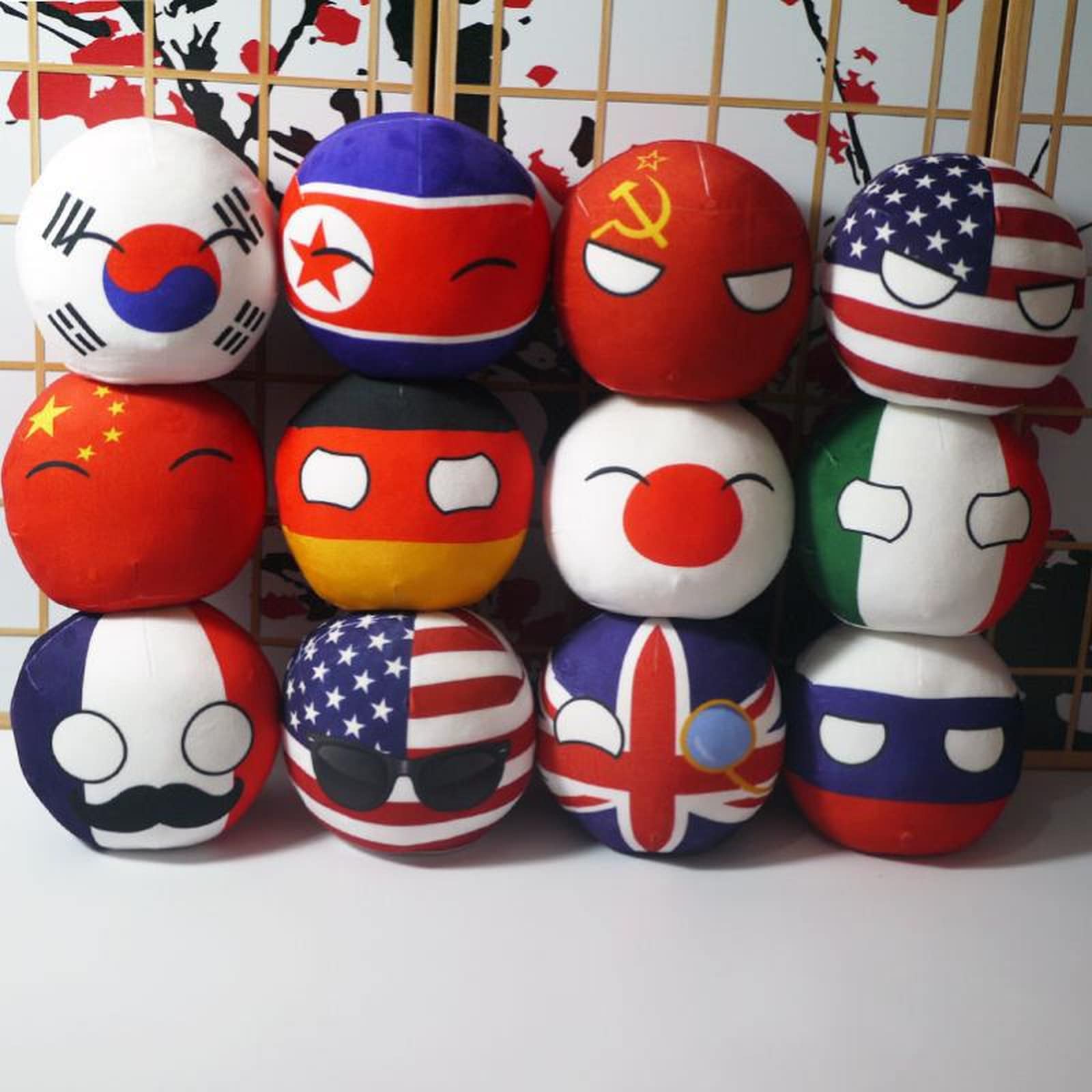Saxtzds 12 Pcs Country Ball Plushies Pillow Pillow Pendant/Cartoon Poland Ball Doll Plush/Children Adult Gift Plush Pendant And