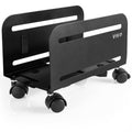 VIVO Computer Mid-Tower Case, CPU Steel Rolling Stand, Adjustable Mobile Cart Holder with Locking Caster Wheels, Black, CART-PC0