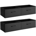 StorageWorks Black Storage Bins, Leather Storage Baskets, Large, 4Pack