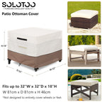 Solotoo Patio Ottoman Cover Waterproof Square Outdoor Ottoman Cover,32W X 32D X 18H Inches Patio Furniture Covering Protector Ou