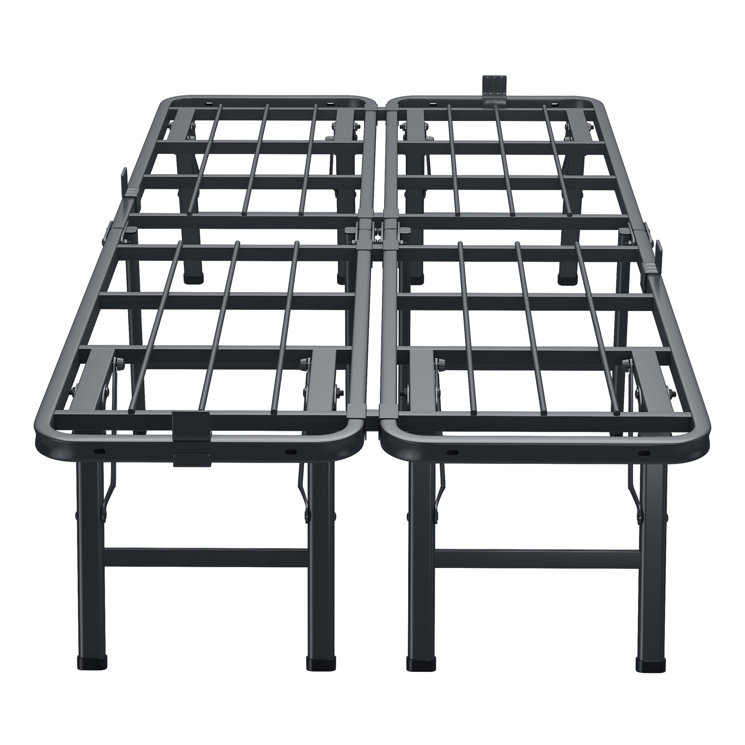 VIPSHOW 18 Inch Twin Metal Bed Frame Folding Bed Frame Tool-Free Assembly Mattress Foundation No Box Spring Needed Platform 2500