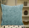 Home The Best Is For You Self Design/Woven Chennil Cotton Cushion Cover (12 * 12, Blue)  Pack Of 1