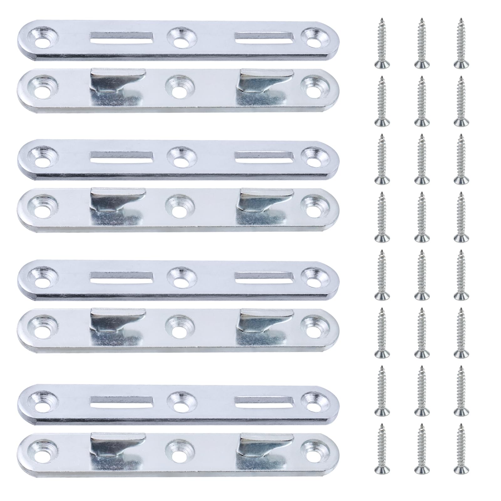 Antrader Wood Bed Rail Connecting Fittings, 5.1 Inch Zinc Round Bed Hook, Set of 4