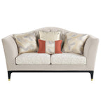 ACME Furniture Upholstered Loveseat with Button Tufted in Beige