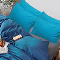 Premium Queen Pillowcases 4 Pack - Blue Standard - Ultra Soft 1800 Thread Count Microfiber- Double Brushed - Allergies Free - Wr