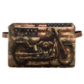 Kigai Motorcycle Flag Storage Basket with Handles Waterproof Collapsible Storage Bin Canvas Fabric Basket Decorative Box Closet 
