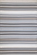 Mad Mats Geometric Outdoor Rug, Reversible Plastic Mat (4 x 6, Stripes - Cool Grey)